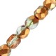 Abalorios facetadas cristal Checo Fire Polished 4mm - Crystal capri gold